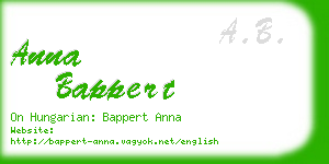 anna bappert business card